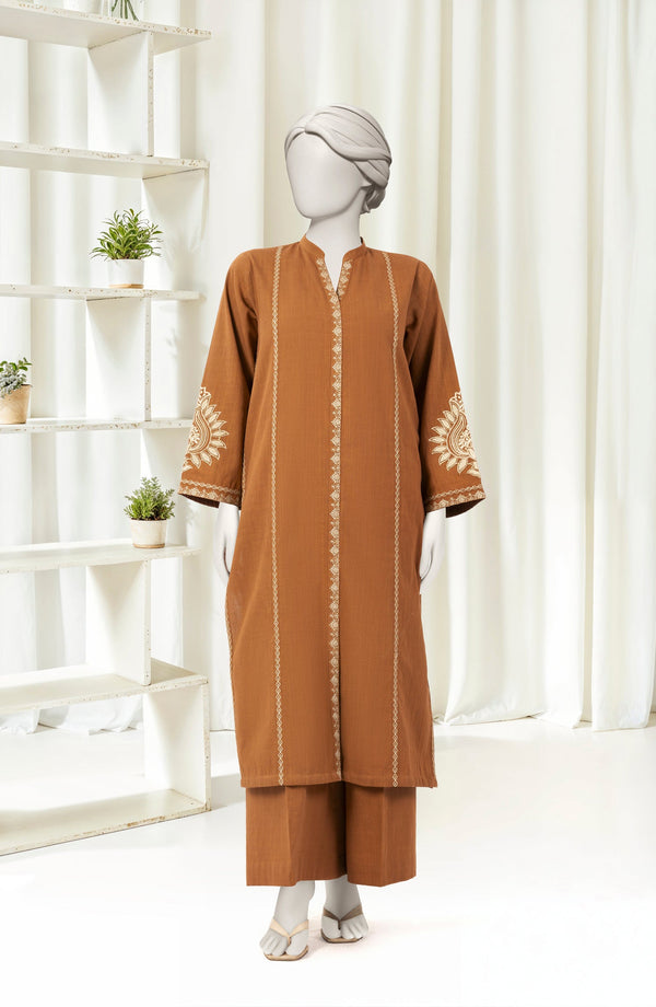 EMBROIDERED CROSS HATCH 2PCS UNSTITCHED