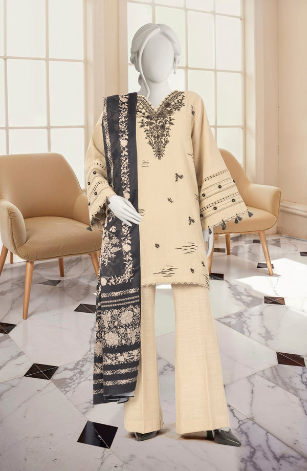 EMBROIDERED KHADDAR 3PCS UNSTITCHED