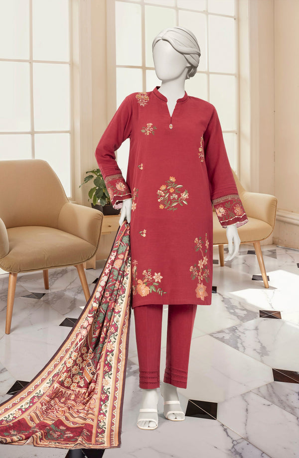 EMBROIDERED KHADDAR 3PCS UNSTITCHED