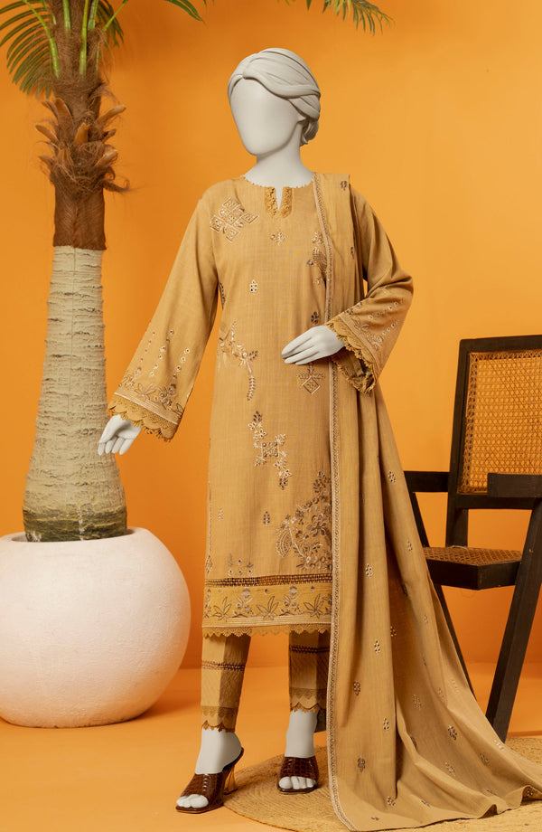 EMBROIDERED KHADDAR 3PCS UNSTITCHED