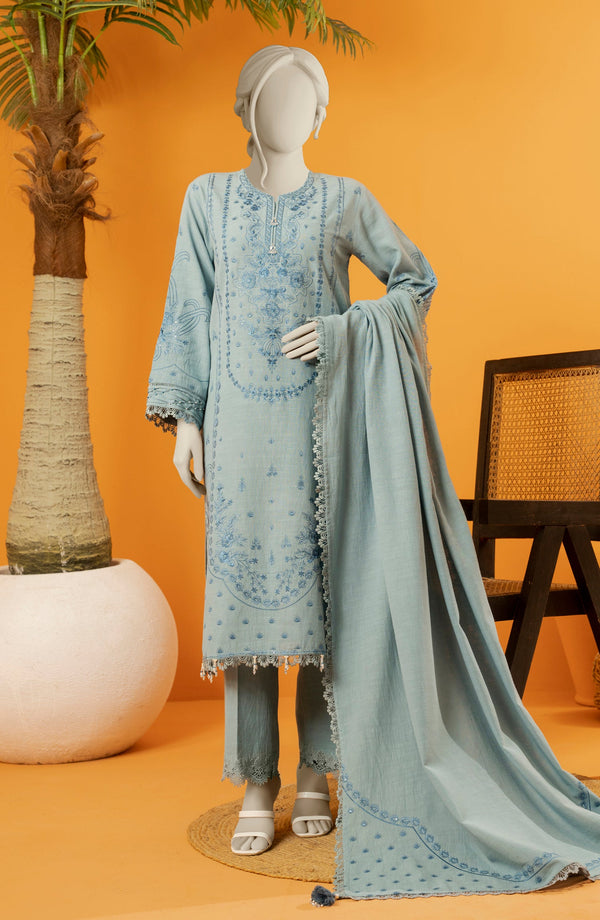 EMBROIDERED KHADDAR 3PCS UNSTITCHED