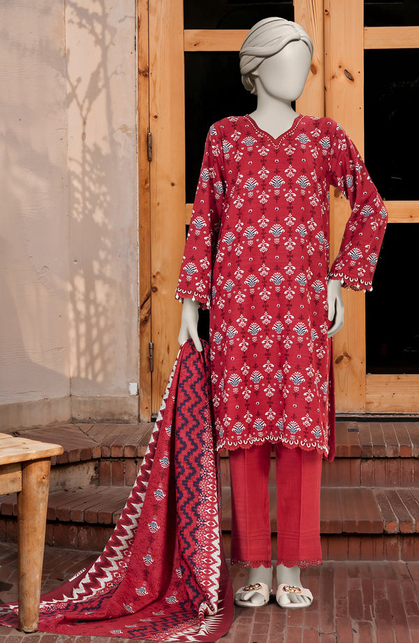 PRINTED COTTON VISCOSE 3PCS UNSTITCHED