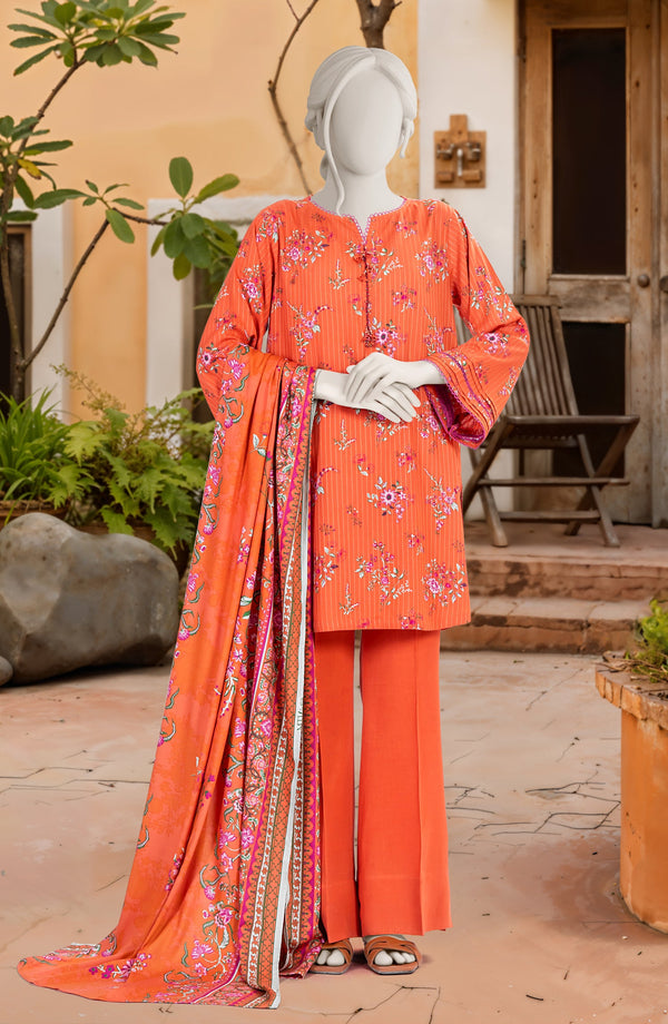 PRINTED TEXTURED VISCOSE 3PCS UNSTITCHED