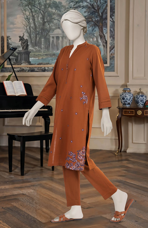 EMBROIDERED CROSS HATCH STITCHED 2 PIECE