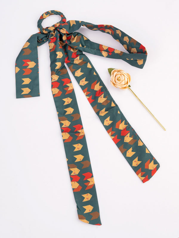 Printed Hair Bun Pin With Tail