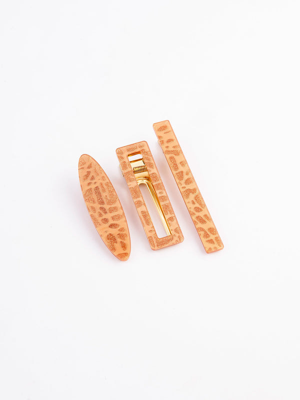 Geometric Glittered Hair Clip Set