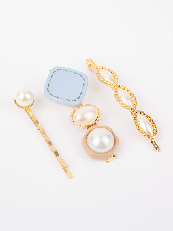 Pearl Embellished Hair Clips