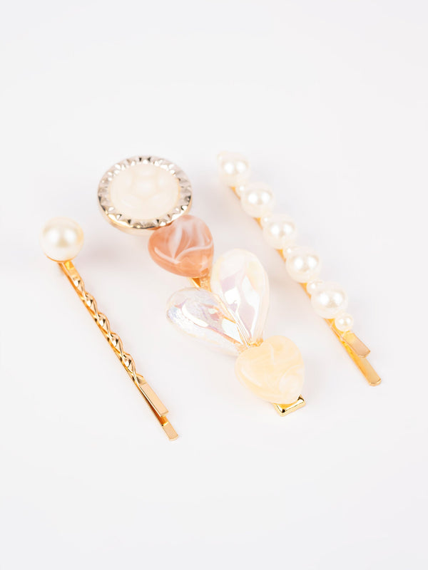 Rainbow heart Hair Clips