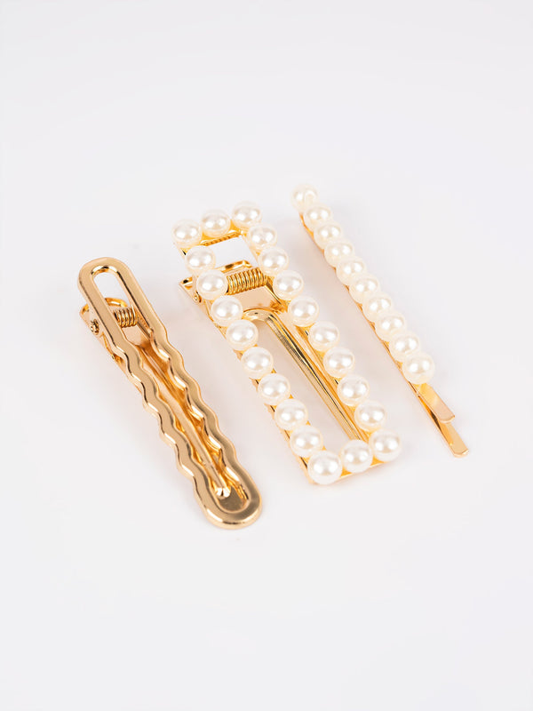 Pearl Embellished Hair Clips