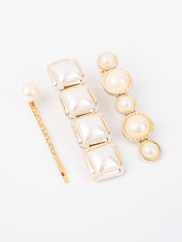 Pearl Embellished Hair Clips