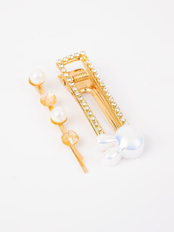 Pear Embellished Hair Clips