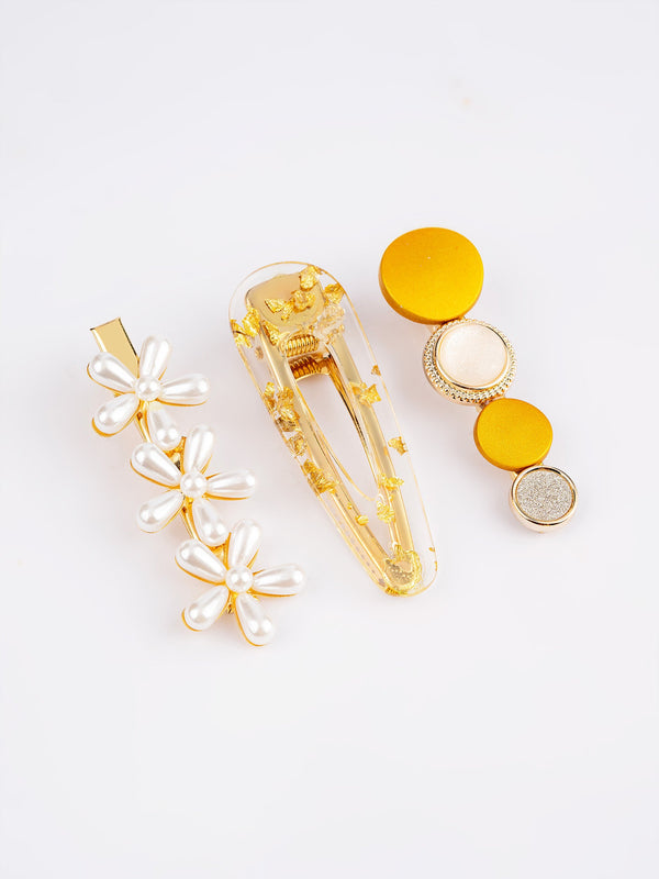 Floral Embellished Hair Clip Set
