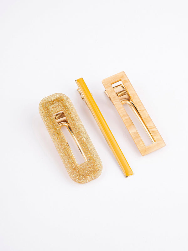 Geometric Hair Clip Set