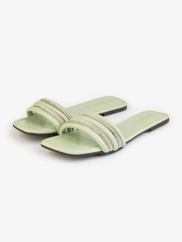 Diamantes Embellished Flats