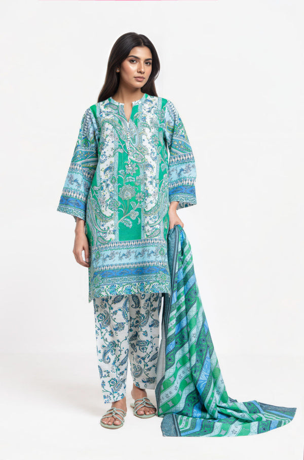 White-Khaddar-3 Piece (WP3PPBW25B9O4)