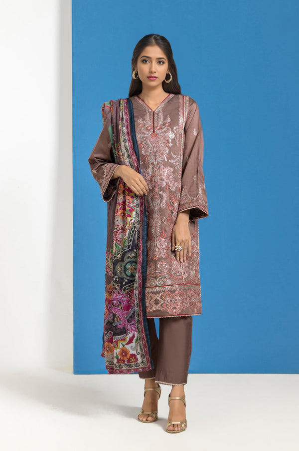 Brown-Cotton Net-3 Piece (WPS25FE3044)