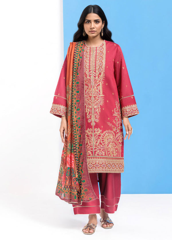 Red-Cotton Silk-3 Piece (WPS25FE3052)