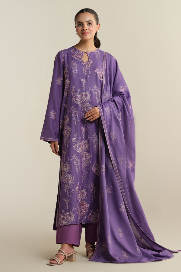 3 Piece -  Embroidered Suit - E1641