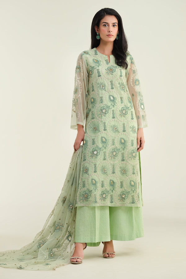 4 Piece - Embroidered Suit - E1698
