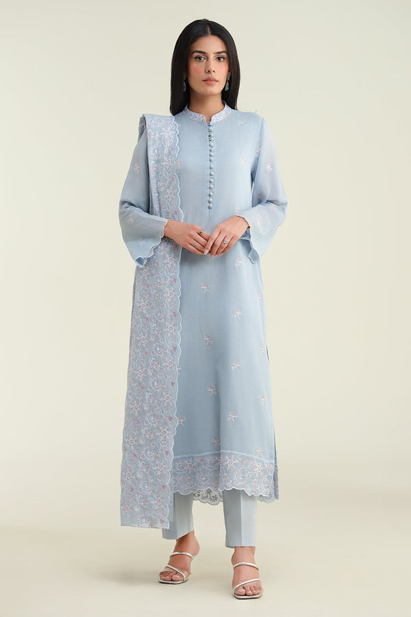 3 Piece - Embroidered Suit - E1701