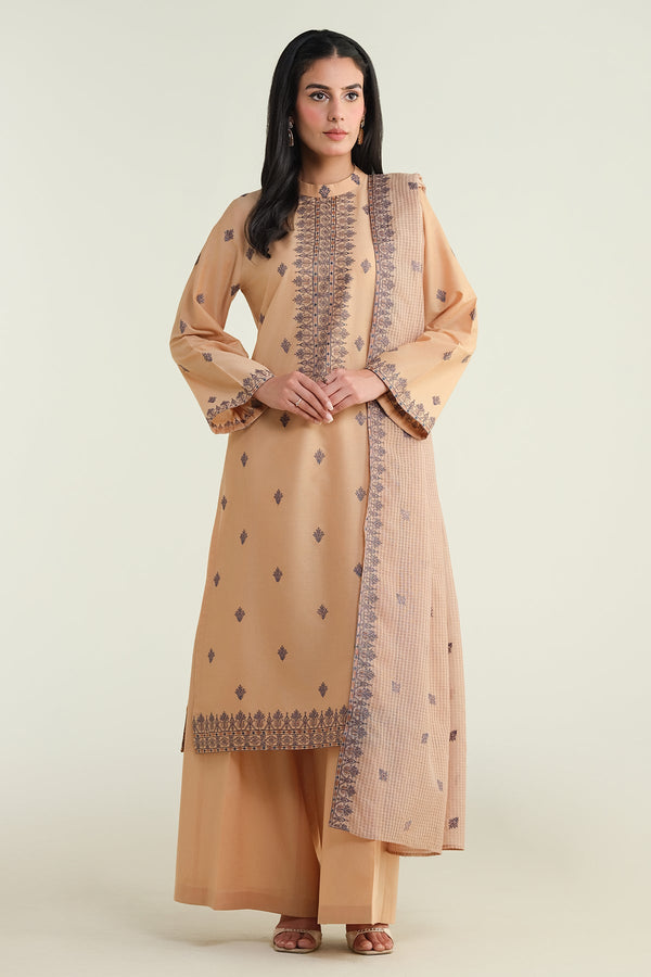 3 Piece - Embroidered Suit - E1739