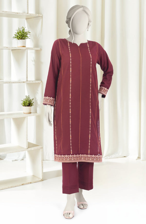 EMBROIDERED CROSS HATCH 2PCS UNSTITCHED