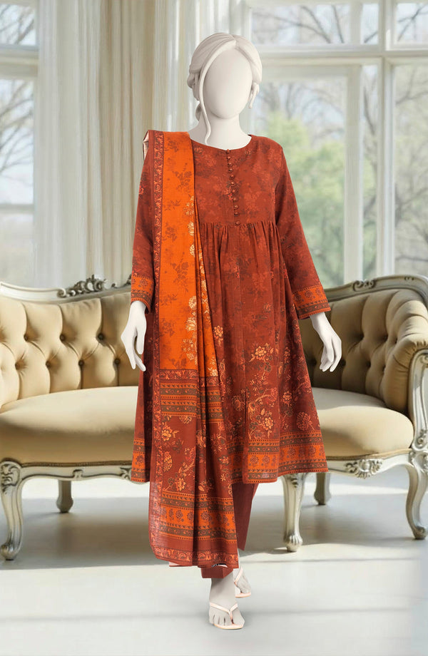 PRINTED KHADDAR 3PCS UNSTITCHED