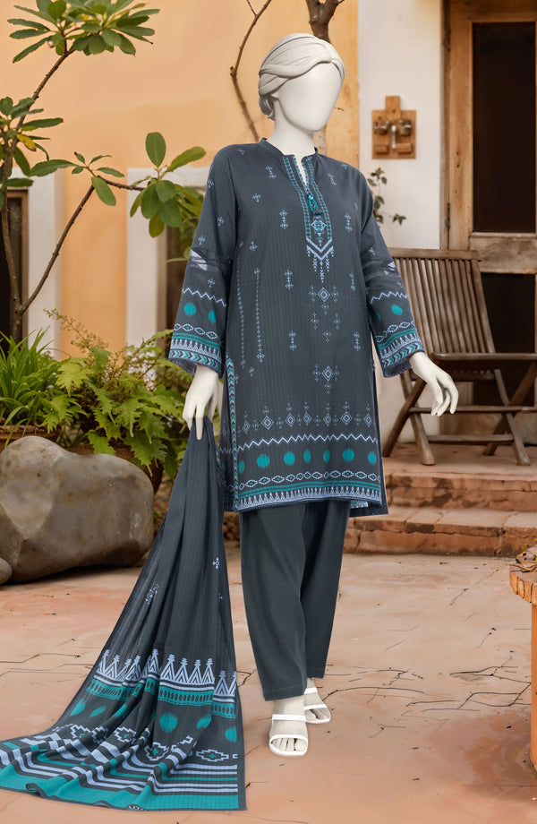 PRINTED TEXTURED VISCOSE 3PCS UNSTITCHED