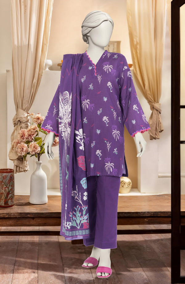 PRINTED TEXTURED CAMBRIC 3PCS UNSTITCHED