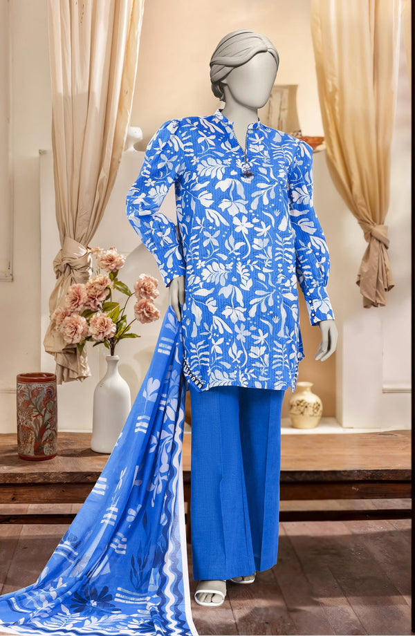 PRINTED TEXTURED CAMBRIC 3PCS UNSTITCHED