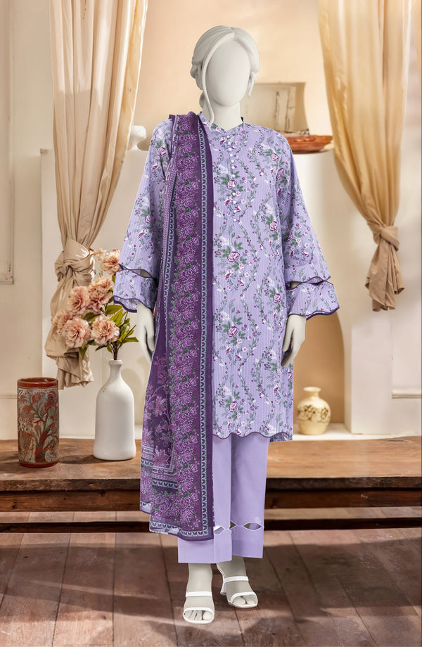 PRINTED TEXTURED CAMBRIC 3PCS UNSTITCHED