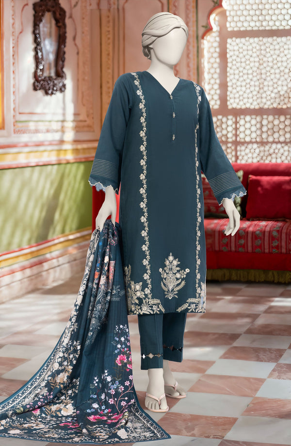 EMBROIDERED KHADDAR 3PCS UNSTITCHED