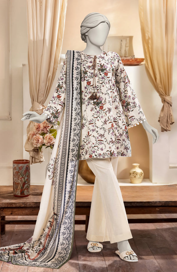 PRINTED TEXTURED CAMBRIC 3PCS UNSTITCHED