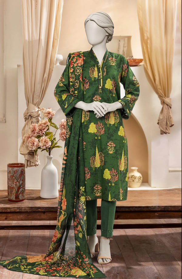 PRINTED TEXTURED CAMBRIC 3PCS UNSTITCHED