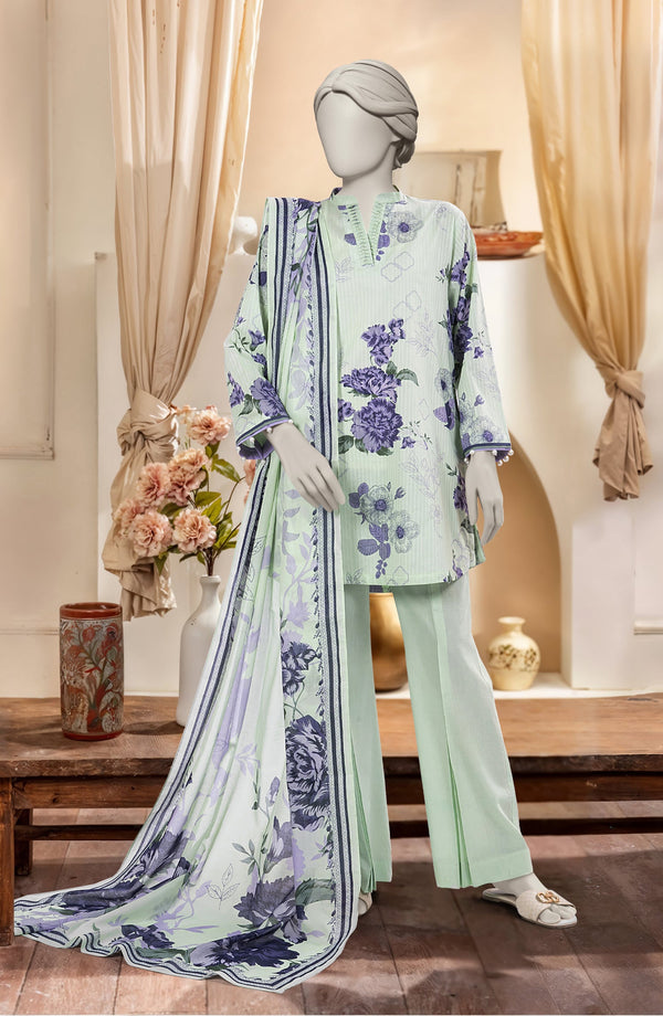 PRINTED TEXTURED CAMBRIC 3PCS UNSTITCHED