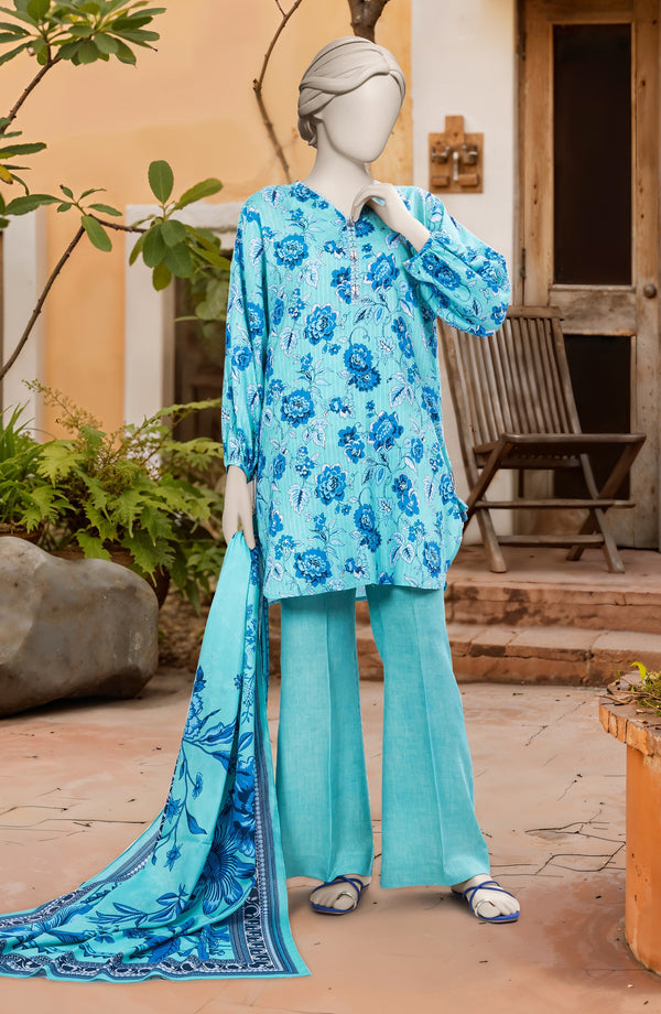 PRINTED TEXTURED CAMBRIC 3PCS UNSTITCHED