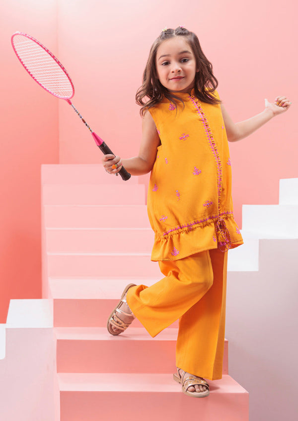 Orange-Raw Silk-2 Piece (G25DE2024)