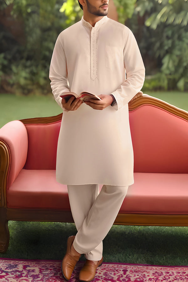 Unstitched Cotton Kurta Shalwar