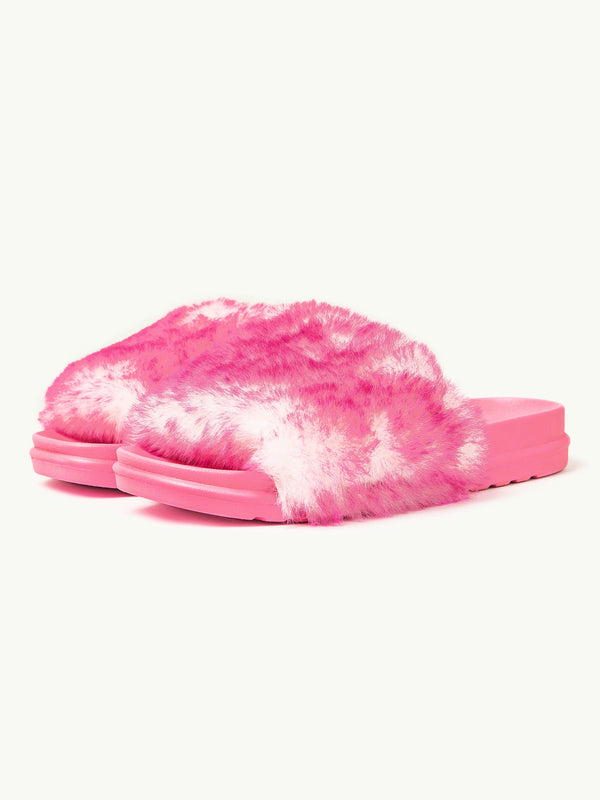 Two Tone Fur Sliders