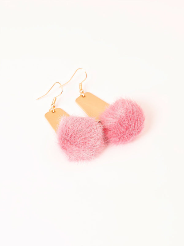 Pompom Drop Earrings