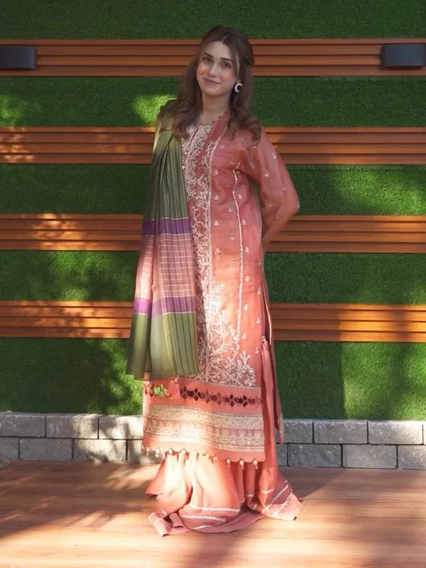 3PC Unstitched Festive Embroidered Suit (JI002)