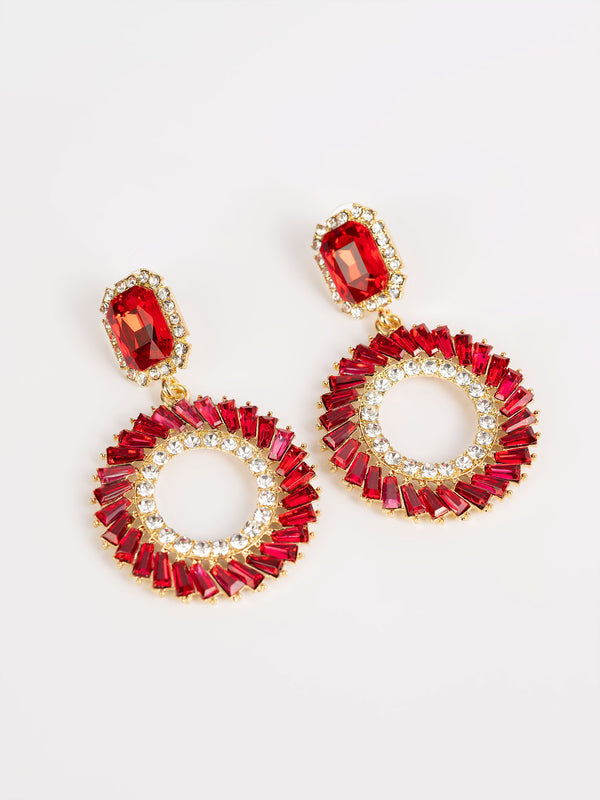 Rhinestone Embellished Earrings