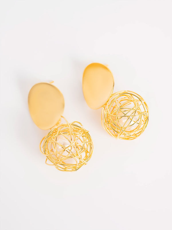 Caged Pearl Earrings
