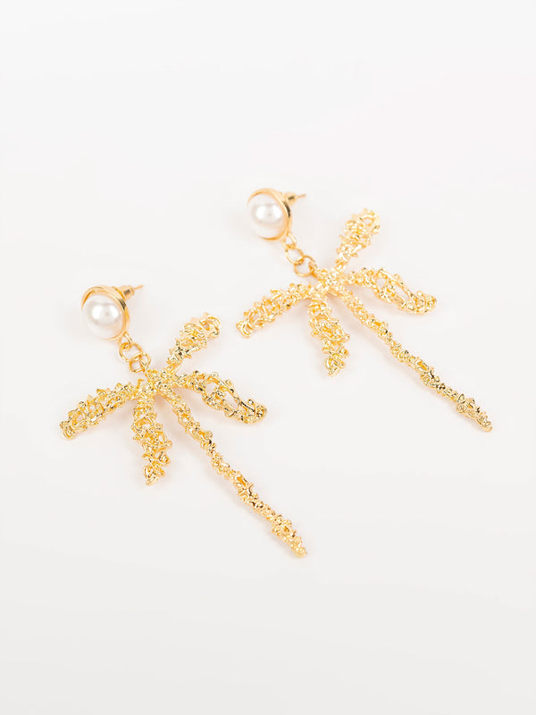 Textured Bow Earrings