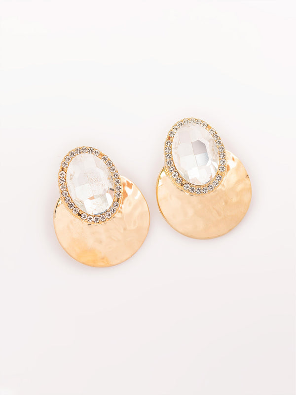 Hammered Rhinestone Earrings