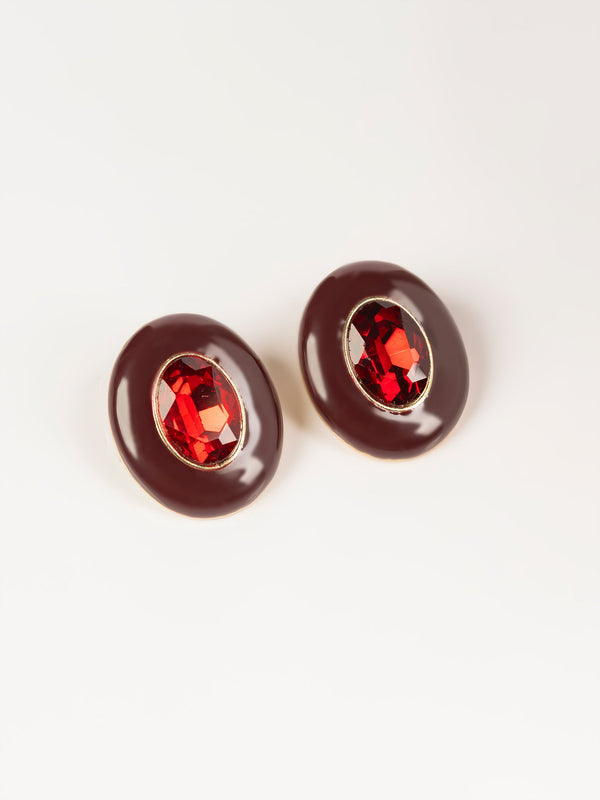 Oval Stone Studs