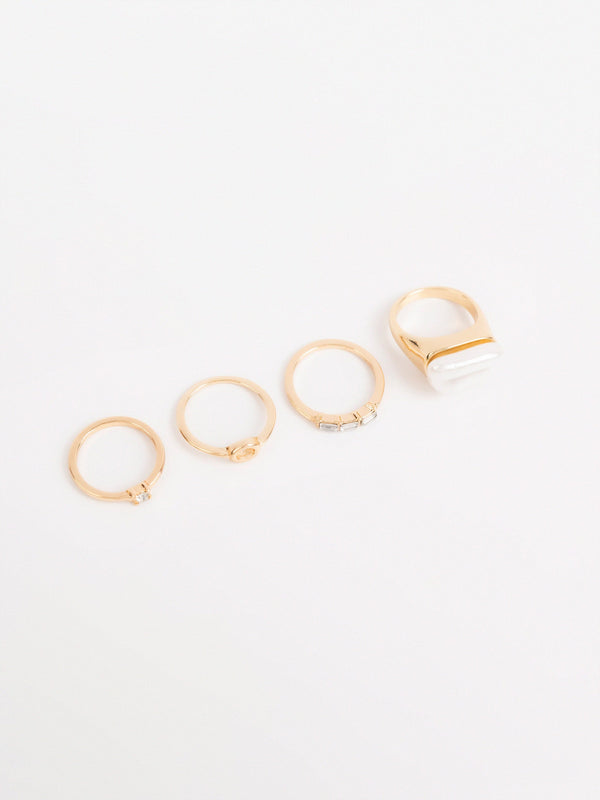 Chunky Stone Ring Set