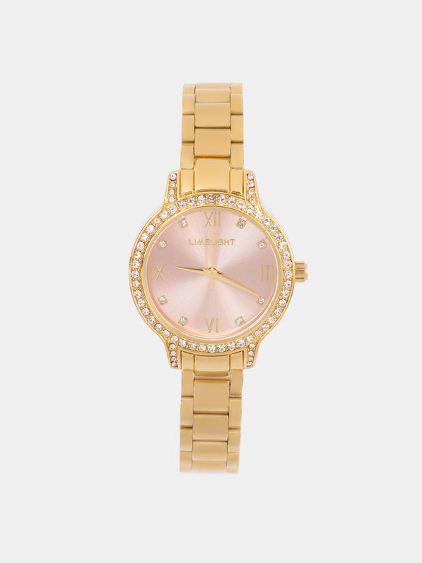 Rhinestone Round Watch