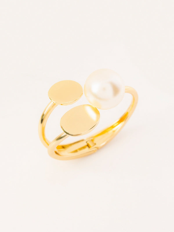 Pearl Oval Cuff Bracelet