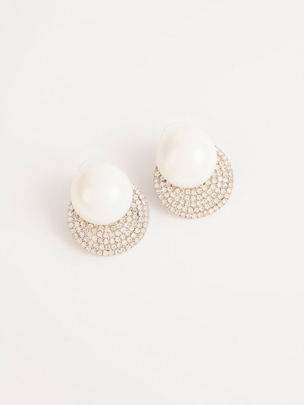 Crystal Crescent Earrings